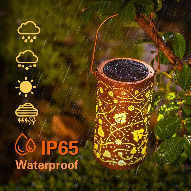 EZTZEN Ladybug Solar Lanterns Outdoor Waterproof Hanging Solar Lights Ladybug Gifts for Women Men Metal Decorative LED Ladybug Lanterns for Garden Decor,Yard,Patio,Lawn,Tabletop,Pathway,Landscape - Image 5